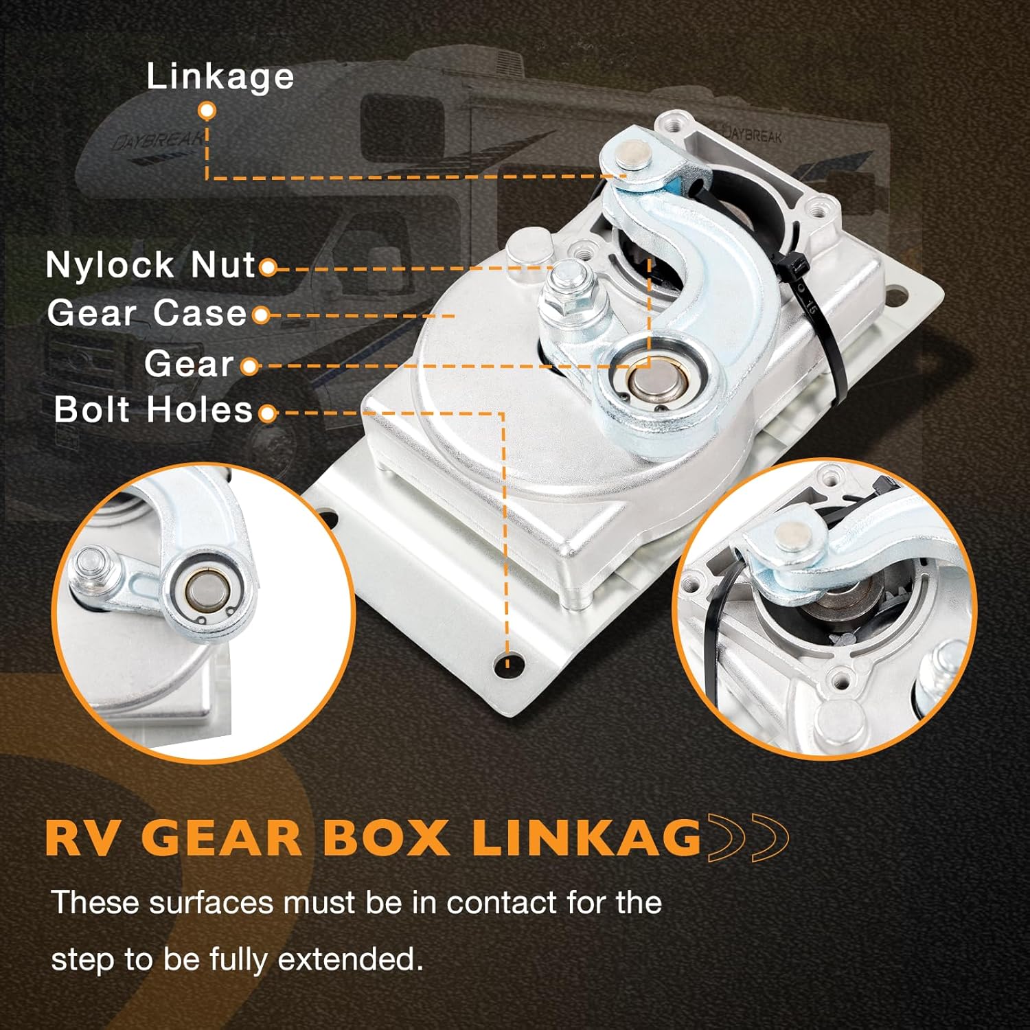 RV Step Motor Conversion Kit for A Curved Linkage, Compatible with Kwikee Series Steps 22, 23, 28A, 30, 32, 33, 34, 35, 36, 38, 40 Series Steps, Replace 379160 379147 909510000