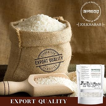 JOLKHABAR | GOBINDO BHOG RICE | GOBINDOBHOG CHAL | GOBIND BHOG CHAWAL | Bengali Aromatic Short Grain | GI Tagged Rice | Perfect for Bhog, Khichuri, Payesh & Pulao | Taste of Bengal | 950g Pack