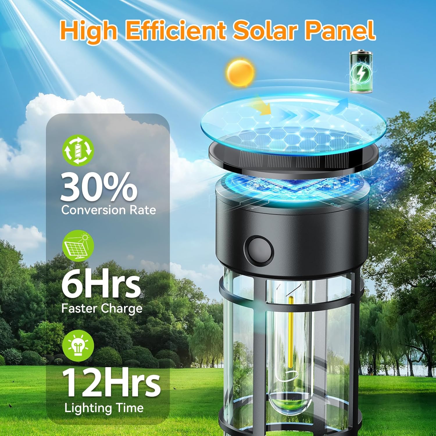 LETMY 12 Pack Solar Pathway Lights Outdoor, Solar Lights Outdoor Waterproof IP65, Bright Solar Garden Lights Outdoor, Auto On/Off Outdoor Solar Lights for Yard Walkway Driveway Landscape Garden Decor - Image 6