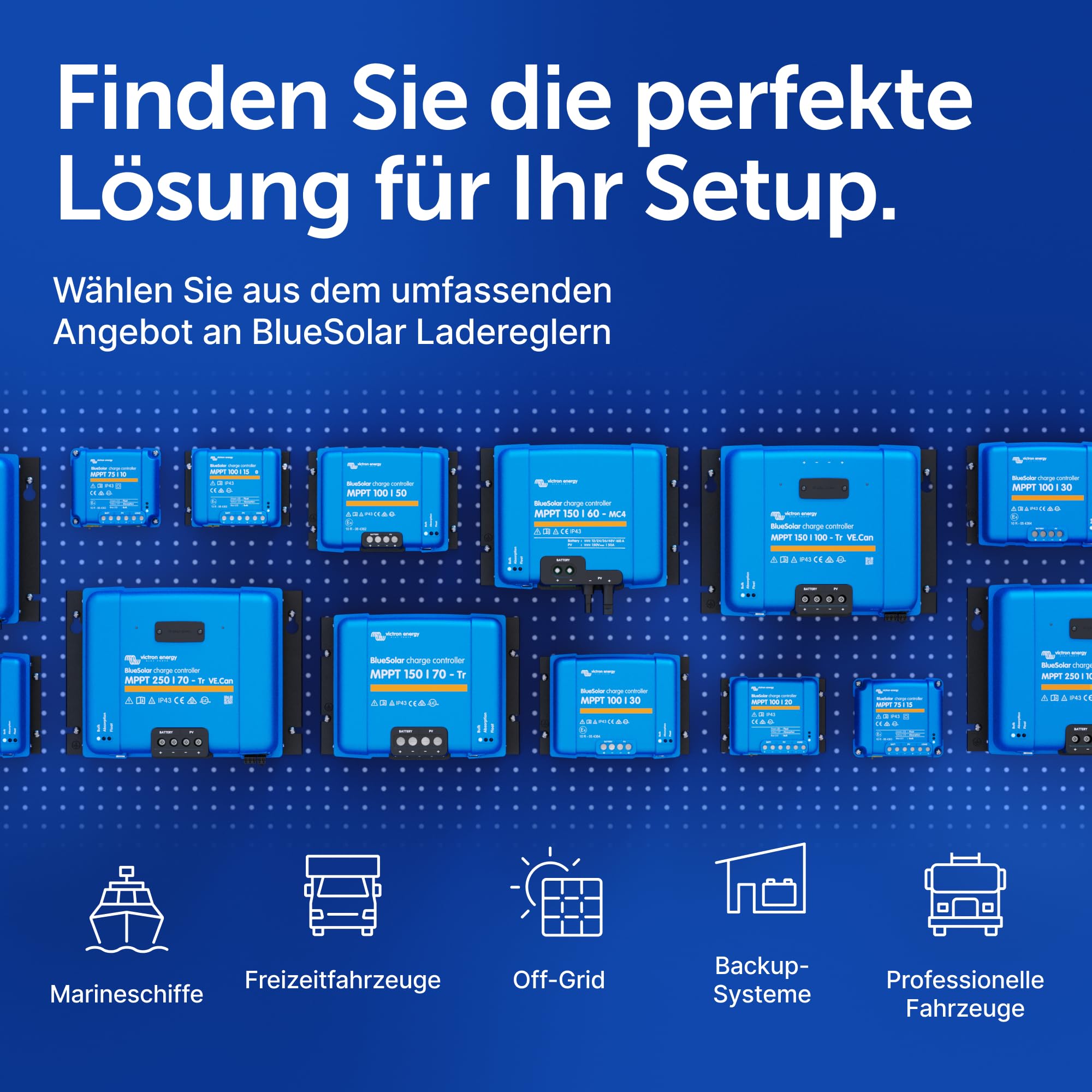 Victron Energy BlueSolar MPPT Laderegler - Solar Laderegler - 75V 15 Amp 12/24-Volt