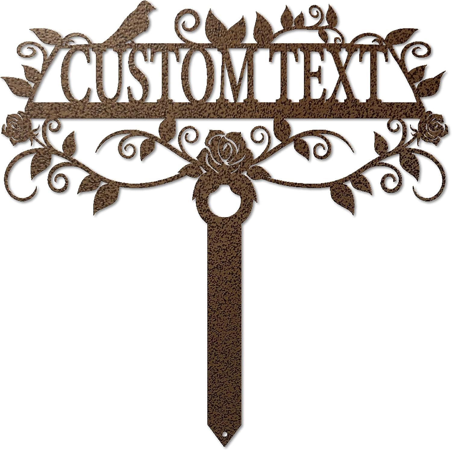 Rose Garden Custom Stake (25" W x 25" H, Hammered Copper)