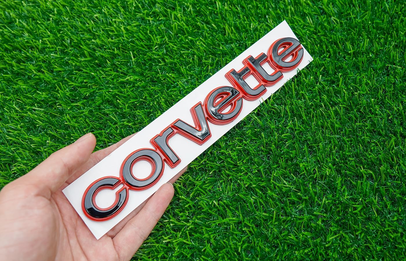 Replacement for 1980-1982 Corvette Emblem Rear Bumper Letters Script 3D Badge Logo C3 Nameplate (Red)