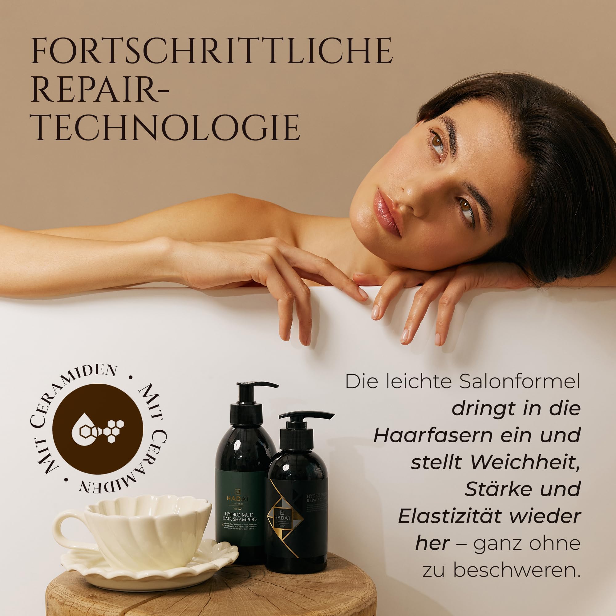 Hadat Intensive Repair Shampoo – Premium Pflege für Geschädigtes & Coloriertes Haar – Mit Moringa-Öl, Ceramiden & Hyaluronsäure – Niedriger Sulfatgehalt – Salonqualität (800 ml)