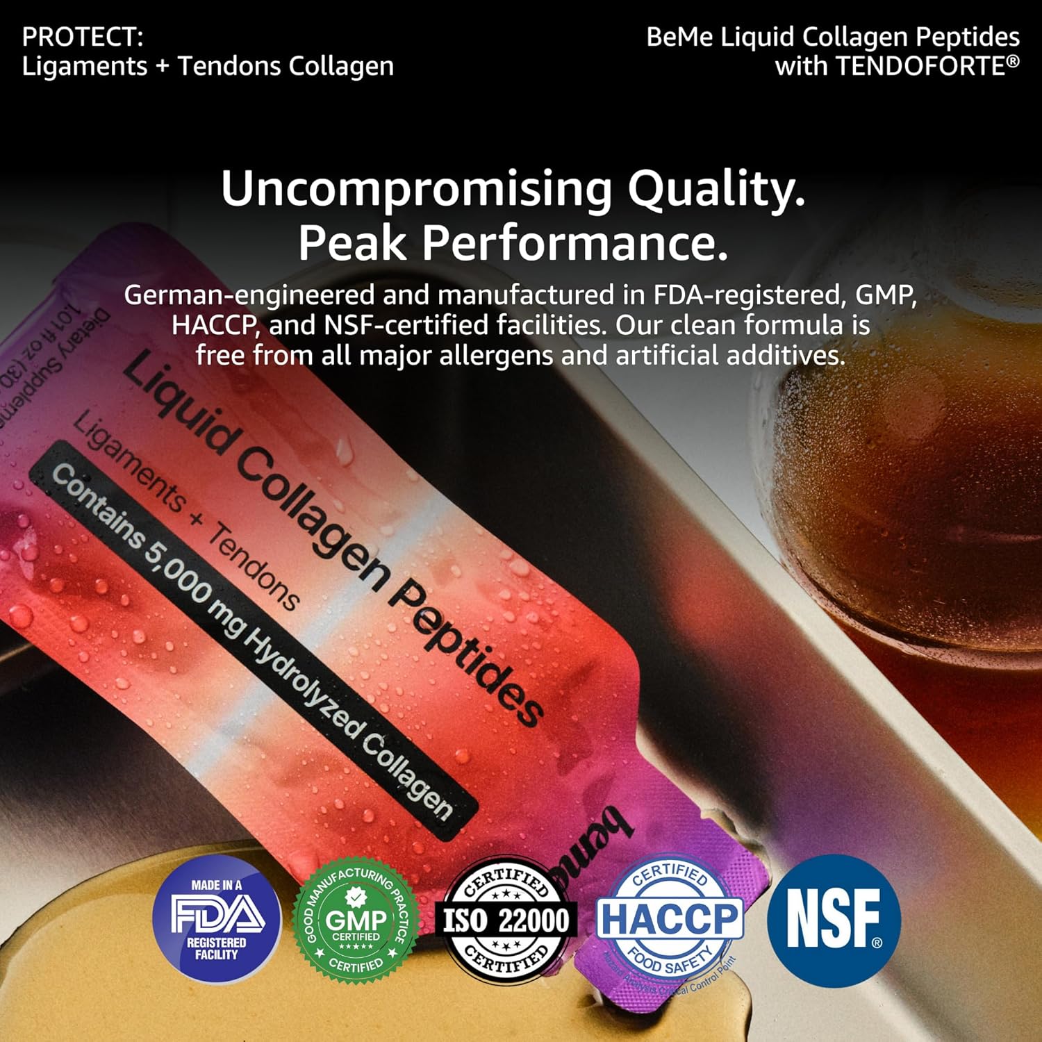 BeMe Tendon and Ligament Supplements - 5,000mg TENDOFORTE Collagen Peptides for Tendon Repair Supplement and Ligament Repair - 15 Liquid Grapefruit Sachets - Image 6