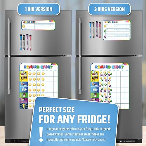 Miniatura 8 de Tabla grande magnética de recompensas para niños - 127 pegatinas preescritas (incluyendo entrenamiento para el orinal) + 30 tareas personalizables