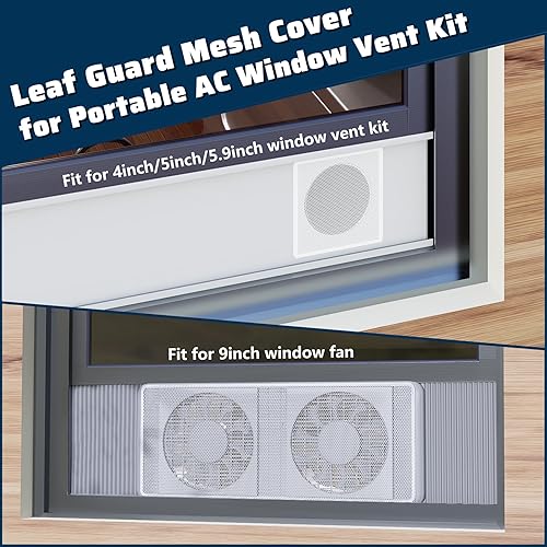 Miniatura 8 de Pearwow Kit de sellado de ventana de CA portátil, protector de pantalla de malla, ajuste universal para la mayoría de placas de sellado de ventana