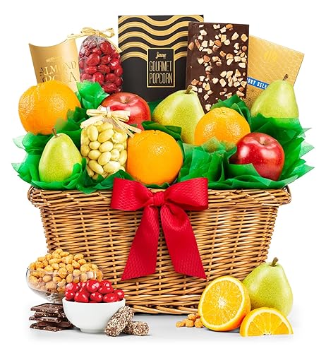 Cesta de regalo de frutas frescas, galletas y más de Five Star Premium de GiftTree