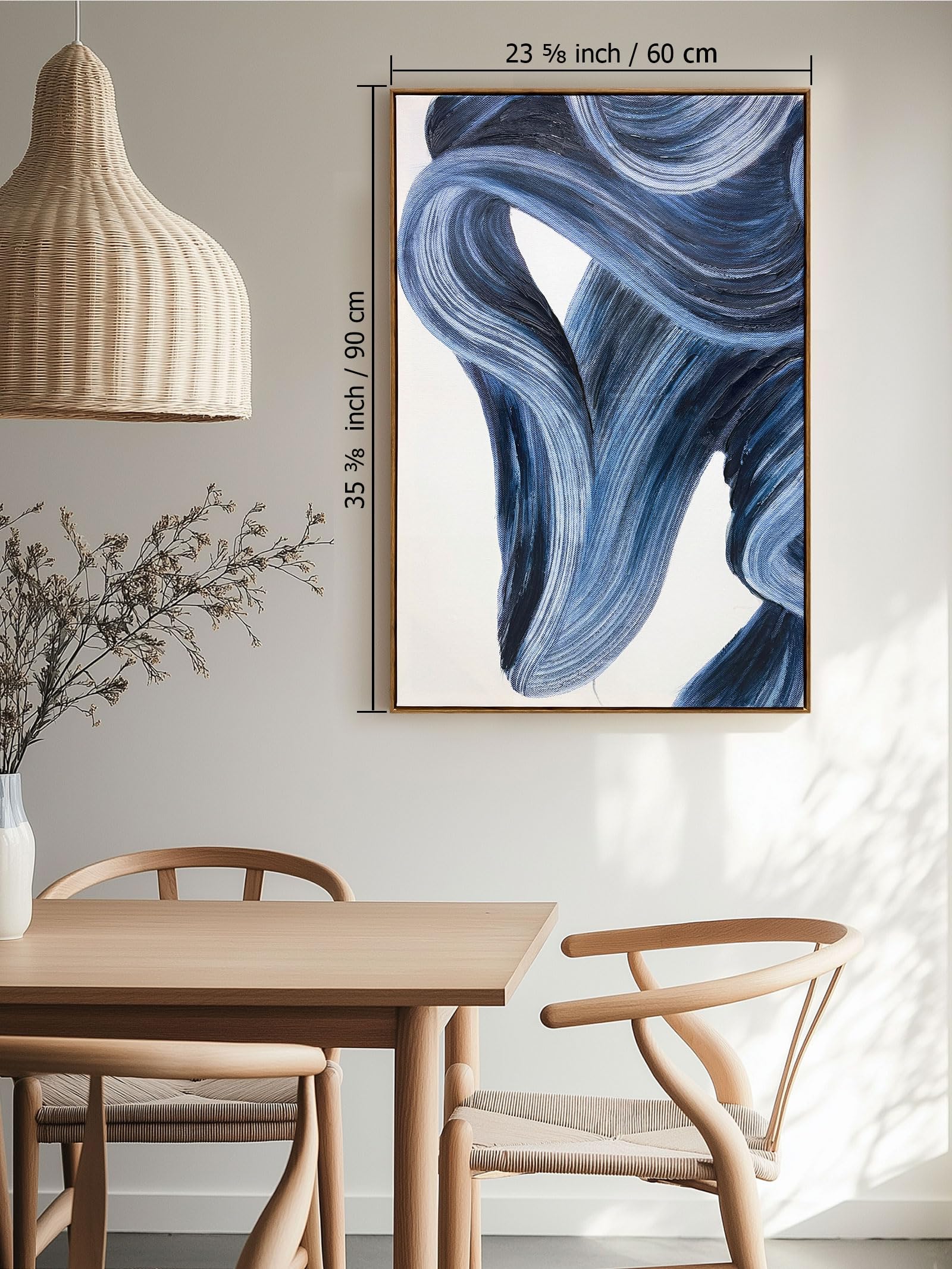 Amazon.com: Zessonic Blue Abstract Wall Art Set of 2- Framed Twist