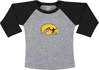 University of Iowa Hawkeyes Newborn Baby Toddler 2-Tone Raglan Baseball Shirt Price In India