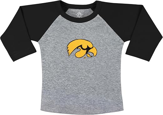 University of Iowa Hawkeyes Newborn Baby Toddler 2-Tone Raglan Baseball Shirt