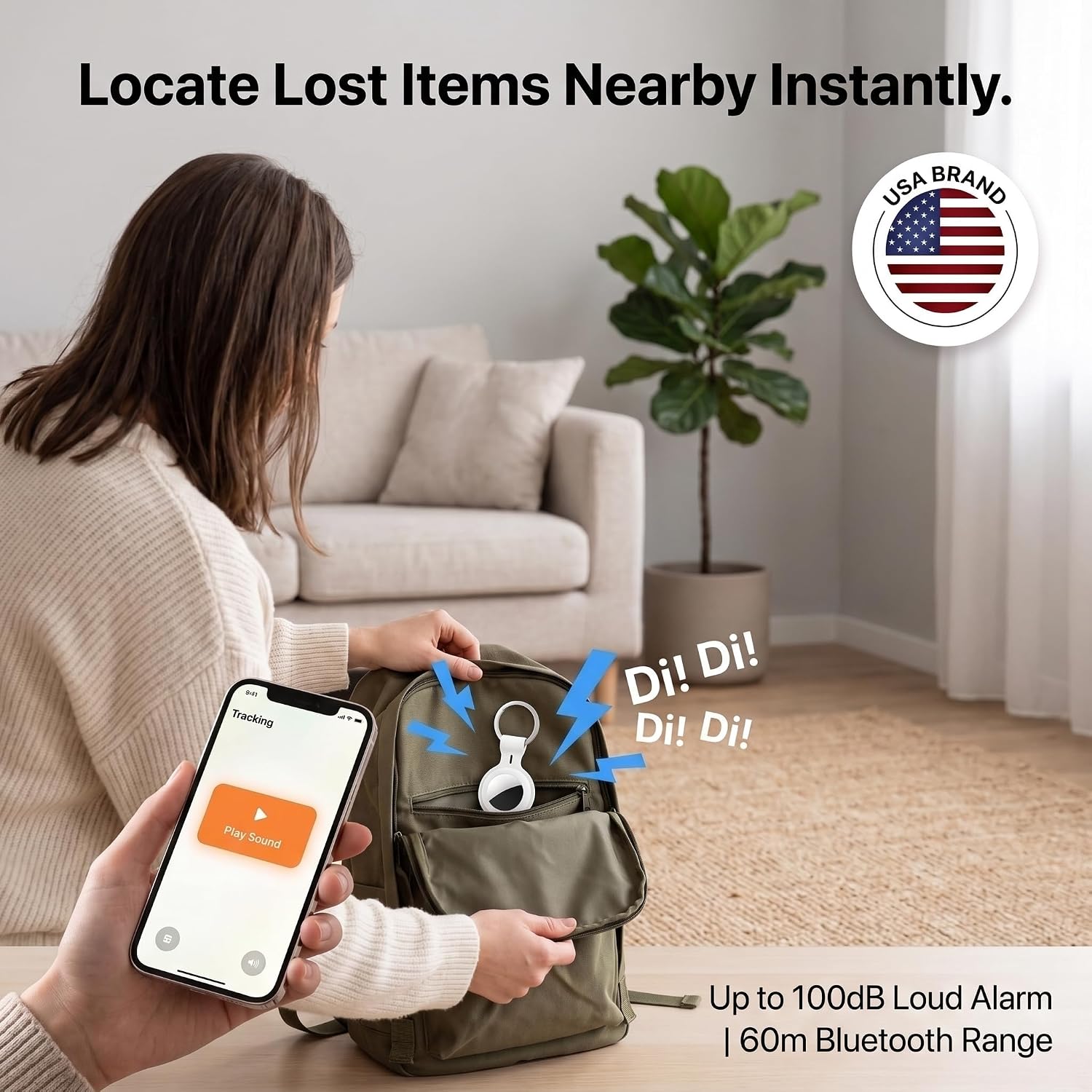 2 Pack Bluetooth Tracker Tags Works with Apple Find My(iOS Only) Key Finder thumbnail