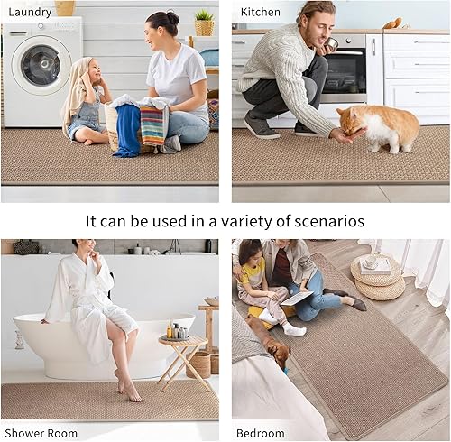 Miniatura 8 de Alfombras y tapetes de cocina antideslizantes, lavables, absorbentes para cocina, parte delantera del fregadero, tapetes de cocina para piso, fácil