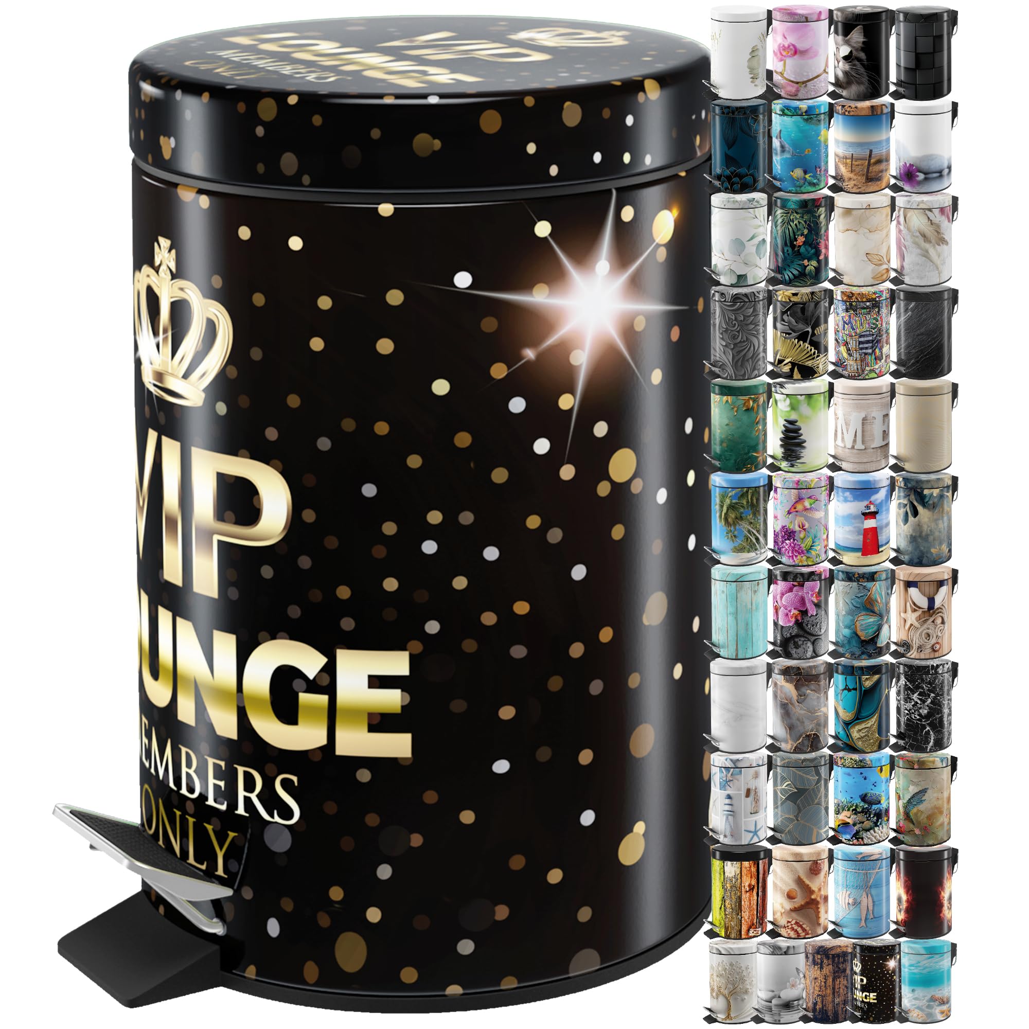 Sanilo Bathroom Bin 3L with Soft Close, Many New Cosmetic and Kitchen Waste Bins Available, Trash Can with Inner Bucket (VIP Lounge)