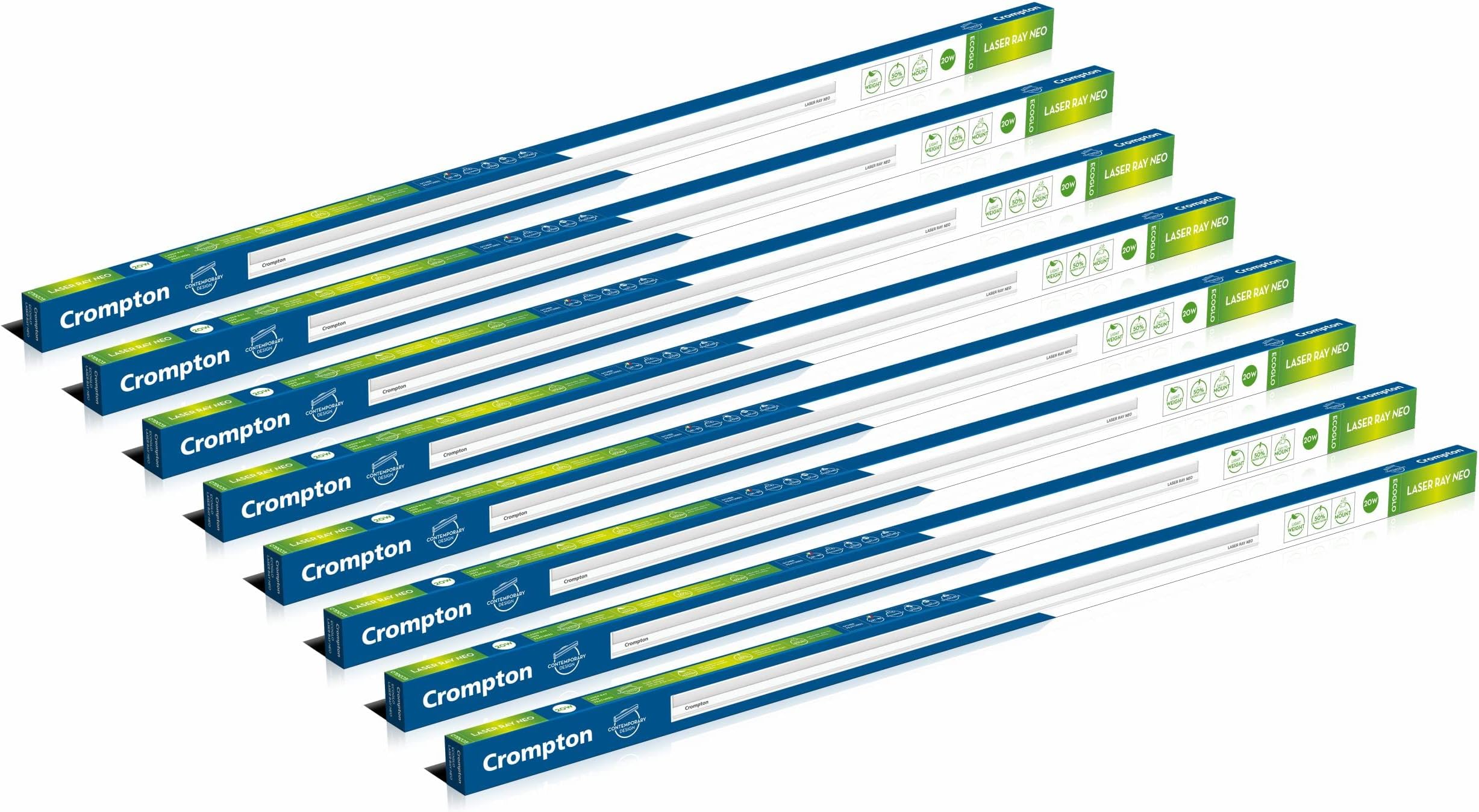 Crompton Laser Ray Neo 36W LED Batten (Natural White) - Pack of 8