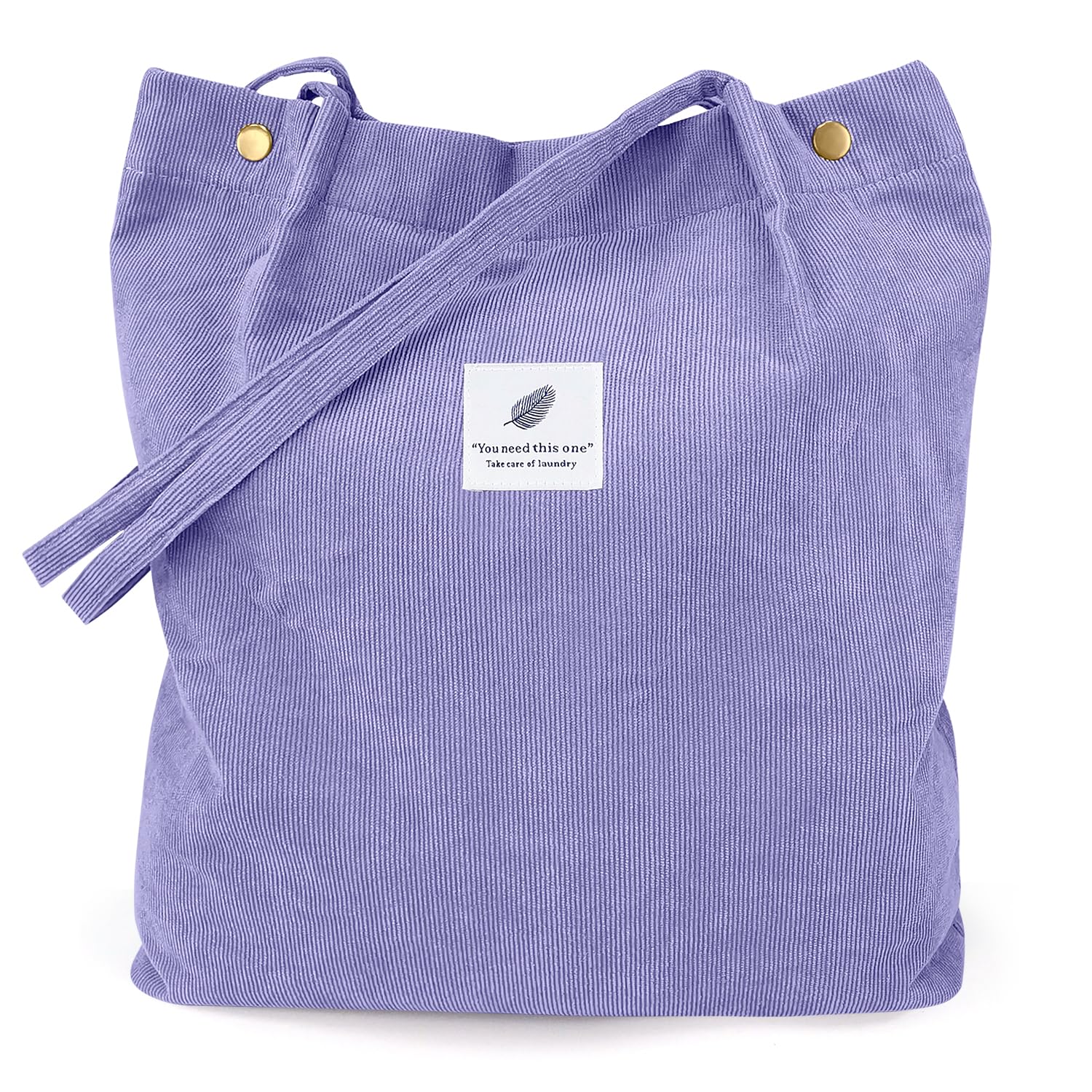LHMTQVK Corduroy Tote Bags for Women, Large Capacity Tote Purse Reusable Grocery Shoulder Bag with Inner Pockets