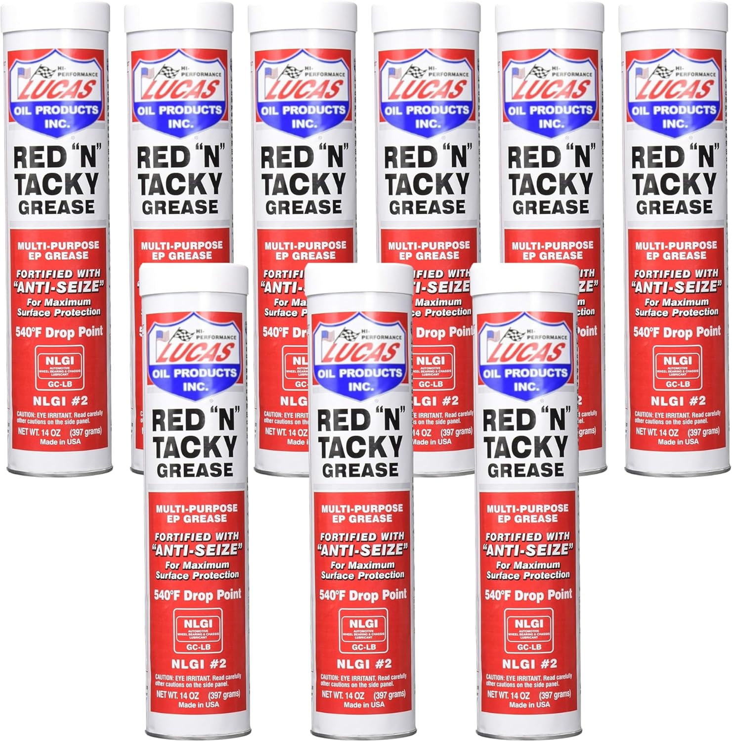 Multi-Purpose Grease Tubes 14-oz (9 Pack). Lithium Grease Provides Lubrication for Automotive, Marine, Industrial, & Home Use.