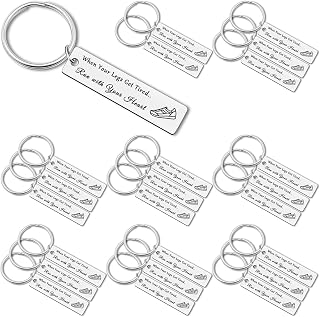 24Pcs Inspirational Keychain Gift for Runners Marathon Runner Jewelry Encouragement Gifts for Athlete Fitness Gym Lover Runner Training Cross Country Outdoor Sport Friends Gifts Exercise Keyring