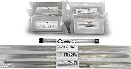 Kit de inicio de soldadura TIG de acero inoxidable - (20) cupones de acero inoxidable 304 de 116 pulgadas, (20) cupones de acero inoxidable 304 de