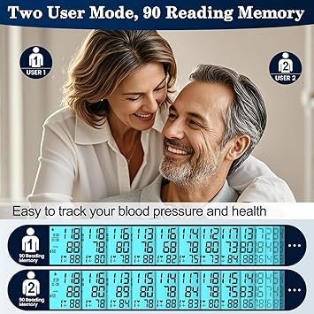 المعصم ضغط الدم مراقب شاشة LCD، المعصم قابل للتعديل ضغط الدم الكفة 90 x2 ذاكرة القراءة المعصم Bp مراقب مع حالة التخزين (أبيض)