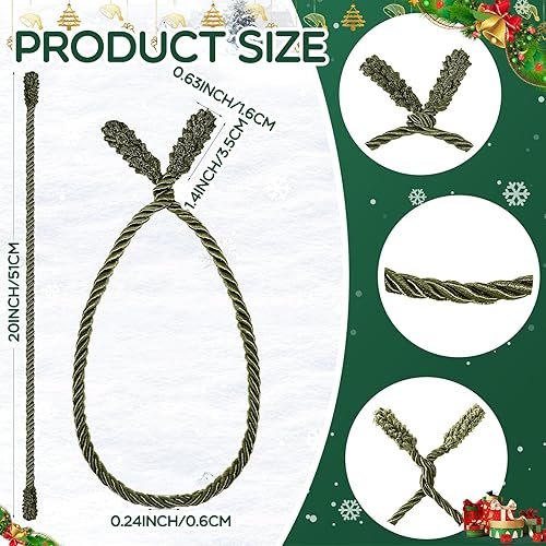 Miniatura 78 de Guirnalda de Navidad de 20 pulgadas, lazos decorativos de Navidad para barandilla, lazos giratorios reutilizables y flexibles para Navidad