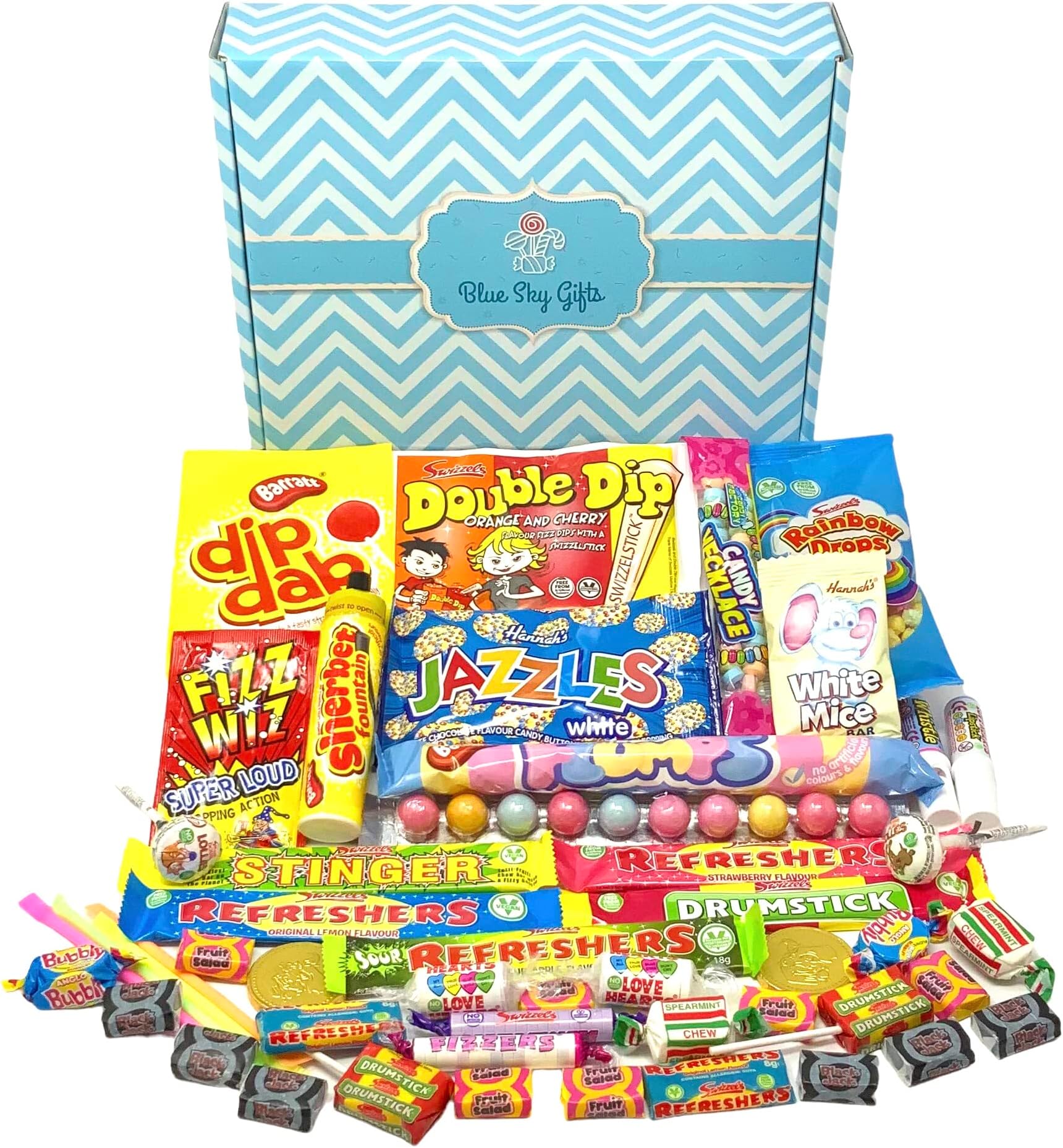 Retro Sweets Hamper, Gift Box, Packed with The Best Old School Sweets, A Perfect Present in A Stylish Gift Hamper. Classic Retro Sweets, A Sweets Gift Box They Will Love and Remember