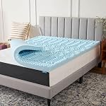 LUCID 2 Inch Gel Memory Foam Plush - Cooling Targeted Convoluted Comfort Zones Mattress Topper - Twin XL