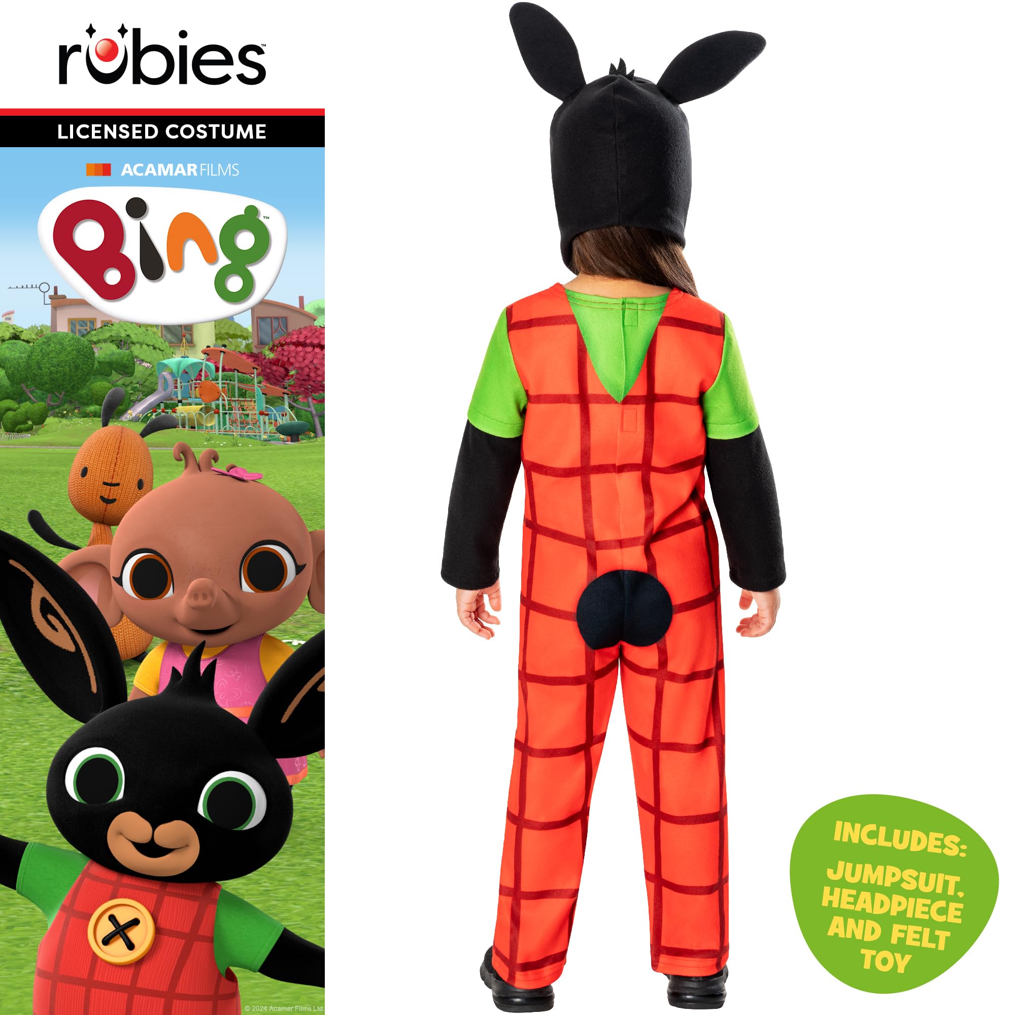 Rubies Official Bing Deluxe Child Costume, Kids Fancy Dress, Size Ages 3-4 Years Halloween, Mulicolour - Image 2