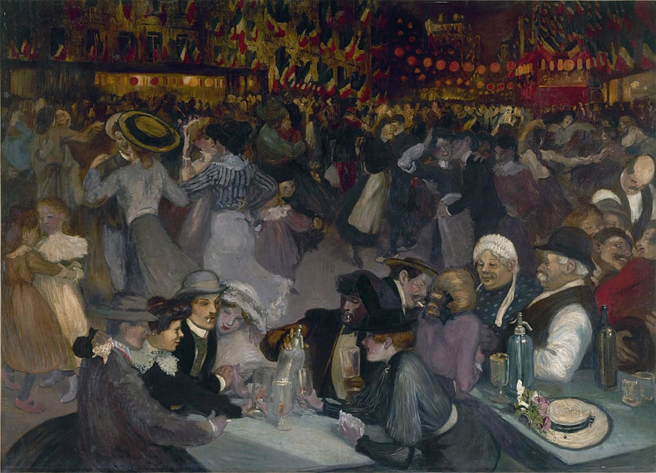 ARTXLXXBN Famous Print Painting Colorful Art Print the Ball on the Th of July by Théophile Alexandre Steinlen Canvas Art Decorations for Home Decor 60x90cm