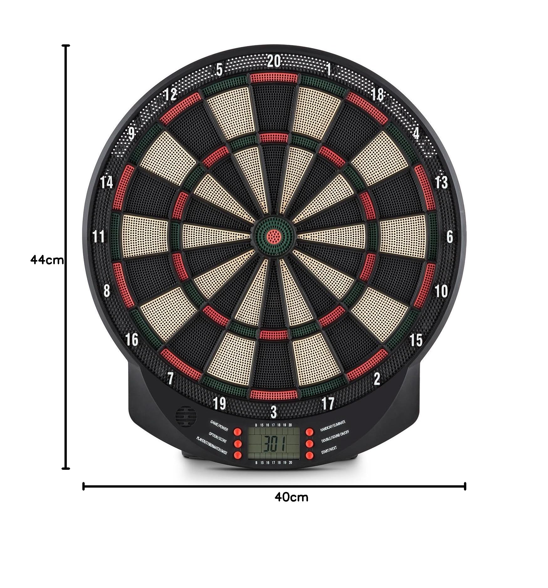 KLAR FIT Dartomat - Bersaglio Elettronico per Freccette, 26 Giochi con oltre 70 Varianti, Computer di Gioco Integrato, 6 Freccette Soft Tip e 6 Punte di Ricambio Incluse, Nero