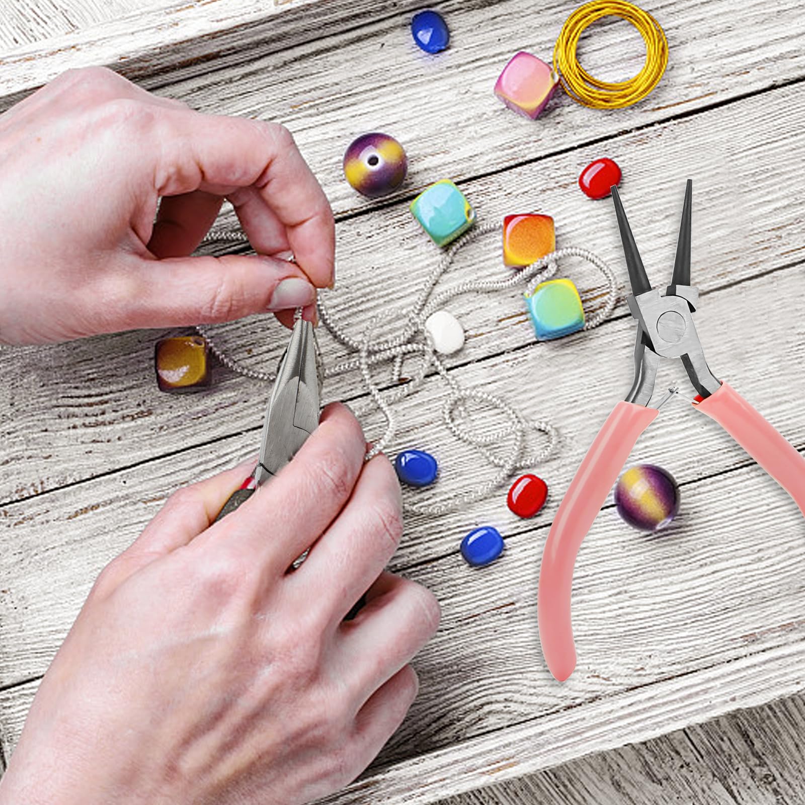 Set di pinze per gioielli, set di utensili per gioielli con pinza per aghi, pinza per catena, tagliafili, ideali per gioielli, creazione di gioielli, gioielli per riparazione e fai da te (set