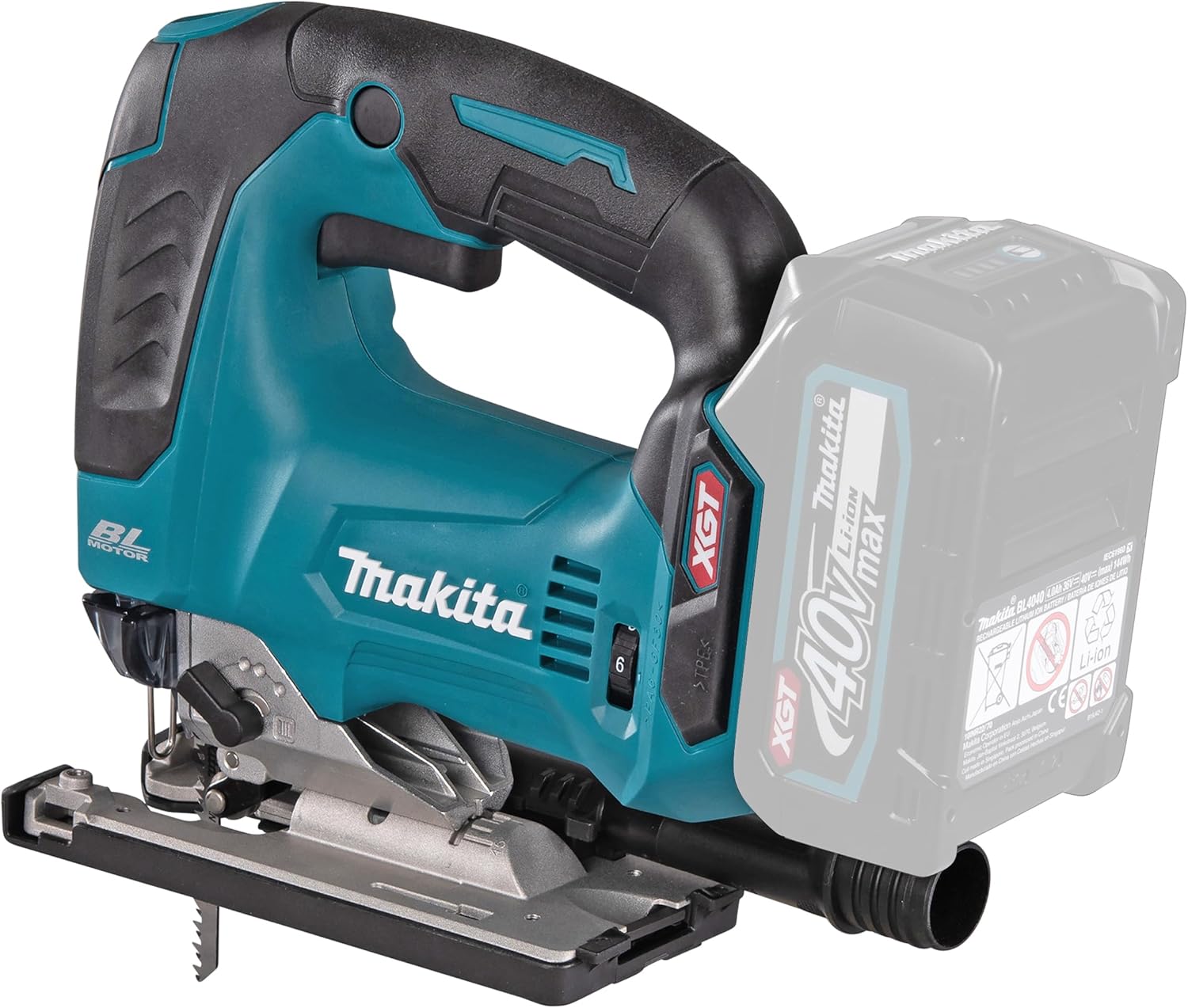 Makita JV002GZ Cordless Pendulum Jigsaw, angled view