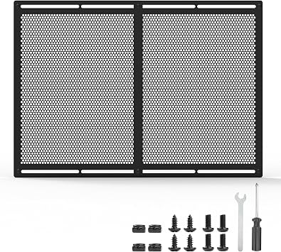 RV Entry Screen Door Grille,Upgraded Adjustable 16-32 in Width, 21.25 in Height, Metal Entry Screen Door Protector,Camper Screen Door Grill,RV Door Defender