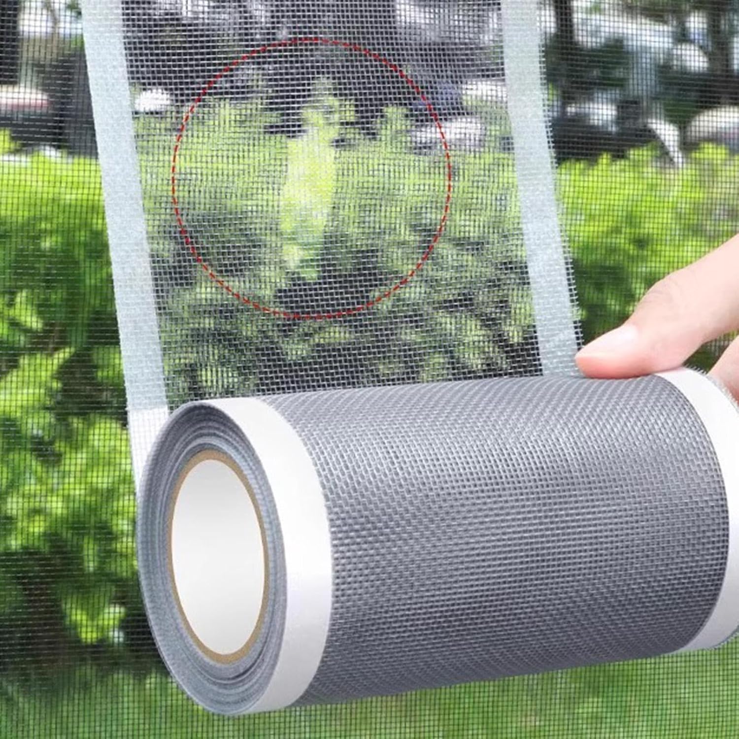 Window Mesh Repair Tape - Strong Adhesive Long Lasting Cuttable,Screen Patch Tape Roll - for Tent Net Pool Fences Porch Sliding Doors Living Room Bedroom Office