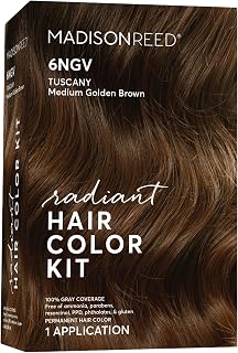 Madison Reed Radiant Hair Color Kit | 6NGV Medium Golden Brown (Tuscany Brown) for 100% Gray Hair Coverage | Dimensional Salon-Quality Permanent Hair Dye | PPD-Free & Ammonia-Free | 1 Pack