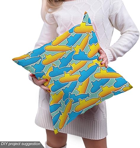 Miniatura 92 de Ambesonne Tela Geométrica por Yarda, Diseño Monocromo Patrón Abstracto de Líneas Continuas sobre Fondo Liso, Tela de Punto Elástico para Ropa