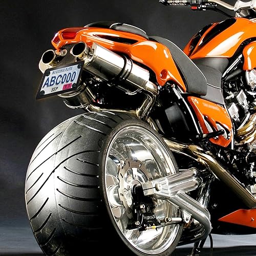 Miniatura 6 de Marco para placa de matrícula de motocicleta, soporte de placa de acero inoxidable mate negro mate, 4 agujeros, soporte de metal resistente, 1