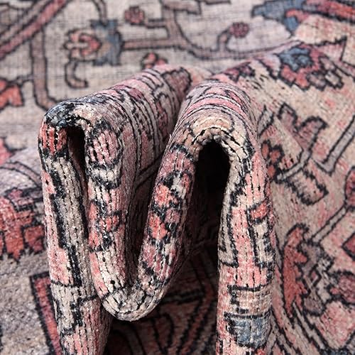 Miniatura 7 de Unique Loom Mangata Collection - Alfombra de área Mireille (Runner 2' 0" x 5' 0", beige y rosaazul claro)