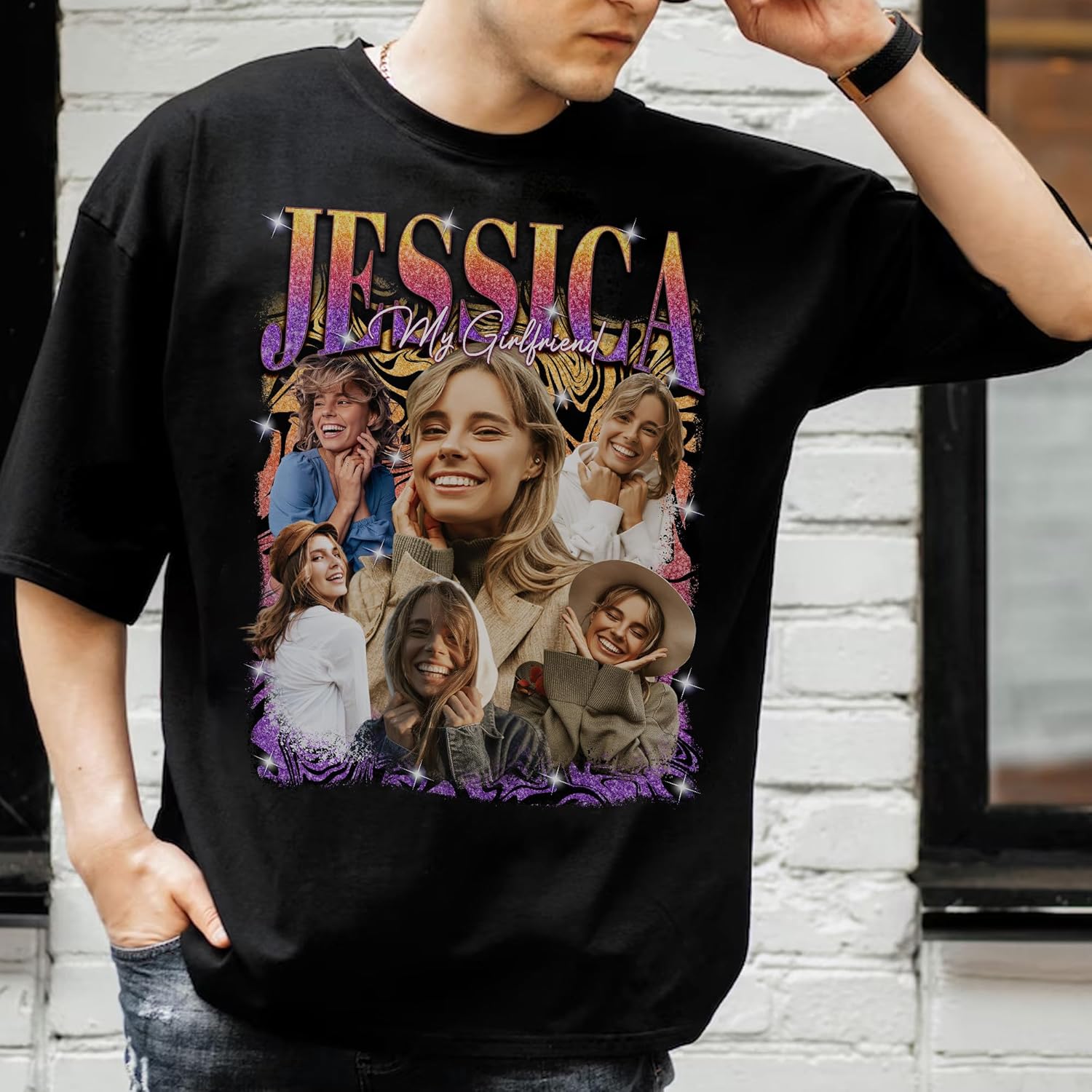 Custom Your Own Bootleg Rap Shirts Custom Picture Shirt Customized Vintage Graphic Tshirt Photo Gifts for Men Women - Image 3