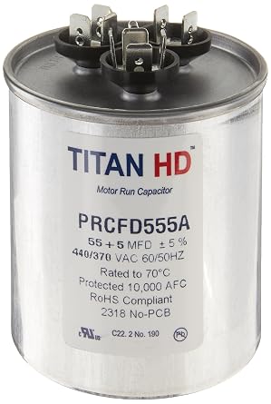 Packard Titan Hd 55 + 5Mfd، 440 / 370V، Round Prcfd555A
