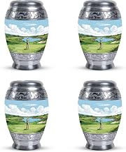 KARYLIZ Serene Golf Course Panorama - Urn Charms for Ashes - Classic Urns - 3 Inch - Pack of 4 - Urn for Burial - Cremation Urn Human Ashes - Decorative Urns for Human Ashes - Keepsake Urns for Ashes