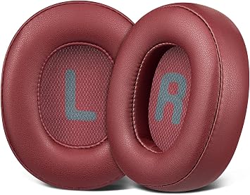 SOULWIT Ear Pads Ear Cushions for JBL Tune 700BT, 710BT, 720BT, 750BTNC, 760NC, 770NC Wireless Over-Ear Headphones Replacement Pads Protein Leather Headpads Noise Isolation Foam Burgundy