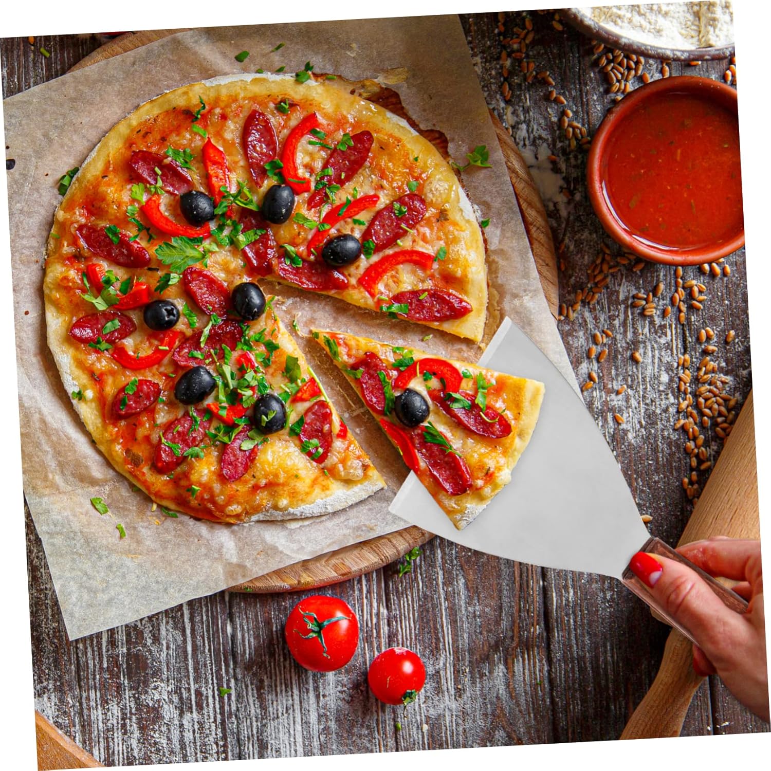 YARNOW 1set Stainless Steel Barbecue Tool Set Griddle Accessories for Outdoor Cooking Versatile BBQ Utensils for Grilling Flipping and Serving