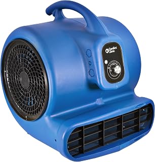Comfort Zone CZBC131G 1/3HP 3-Speed High Velocity Carpet Dryer with Adjustable Angles and GFCI Plug, Dries Wet and Damp Spaces, Crawl Spaces, Basement Floors, Fresh Paint, and Carpets Blue