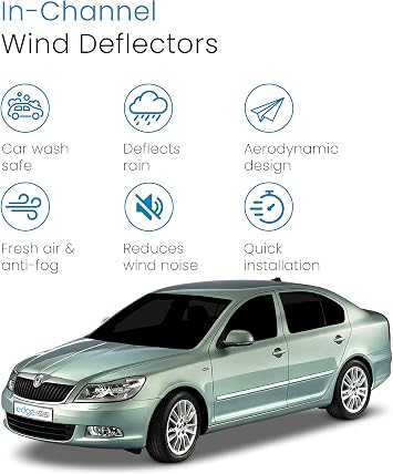 EdgeVisors Wind Deflectors Skoda Octavia MK2 5Dr Hatchback 2004-2013 4pc