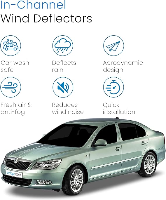 EdgeVisors Wind Deflectors Skoda Octavia MK2 5Dr Hatchback 2004-2013 4pc