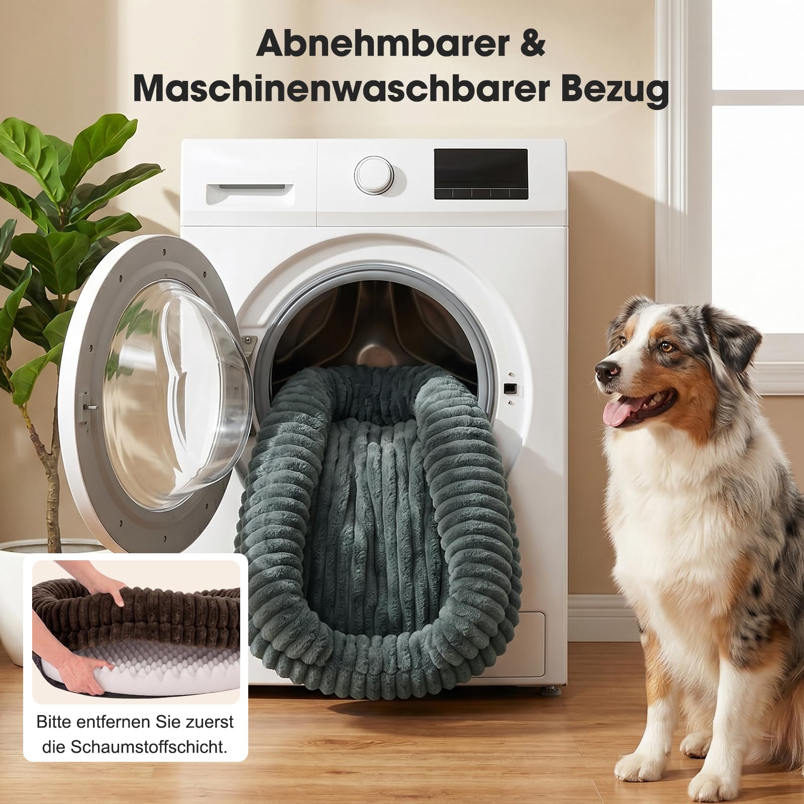 Orthopädisches Hundebett Grosse Hunde, 109x84cm, Abnehmbar & Waschbar | Memory Foam Hundekorb Wasserdicht Rutschfest , Eierkarton-Schaum Hundesofa mit Hohem Rand