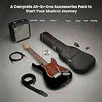 Vista 124 de Fender Squier Affinity Stratocaster - Paquete azul Lake Placid con amplificador Frontman 10G, estuche, afinador, cable de instrumento, correa, púas