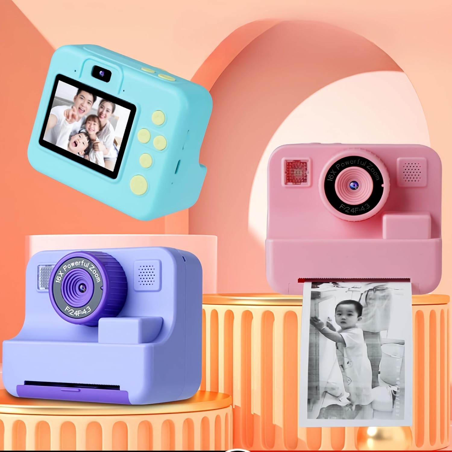 Instant Print Camera for Kids with 1080P HD & Photo Printing | Portable Digital Camera Toy for Ages 3-12 Years Children days's Gift,Birthday Includes 32GB SD Card (Green)