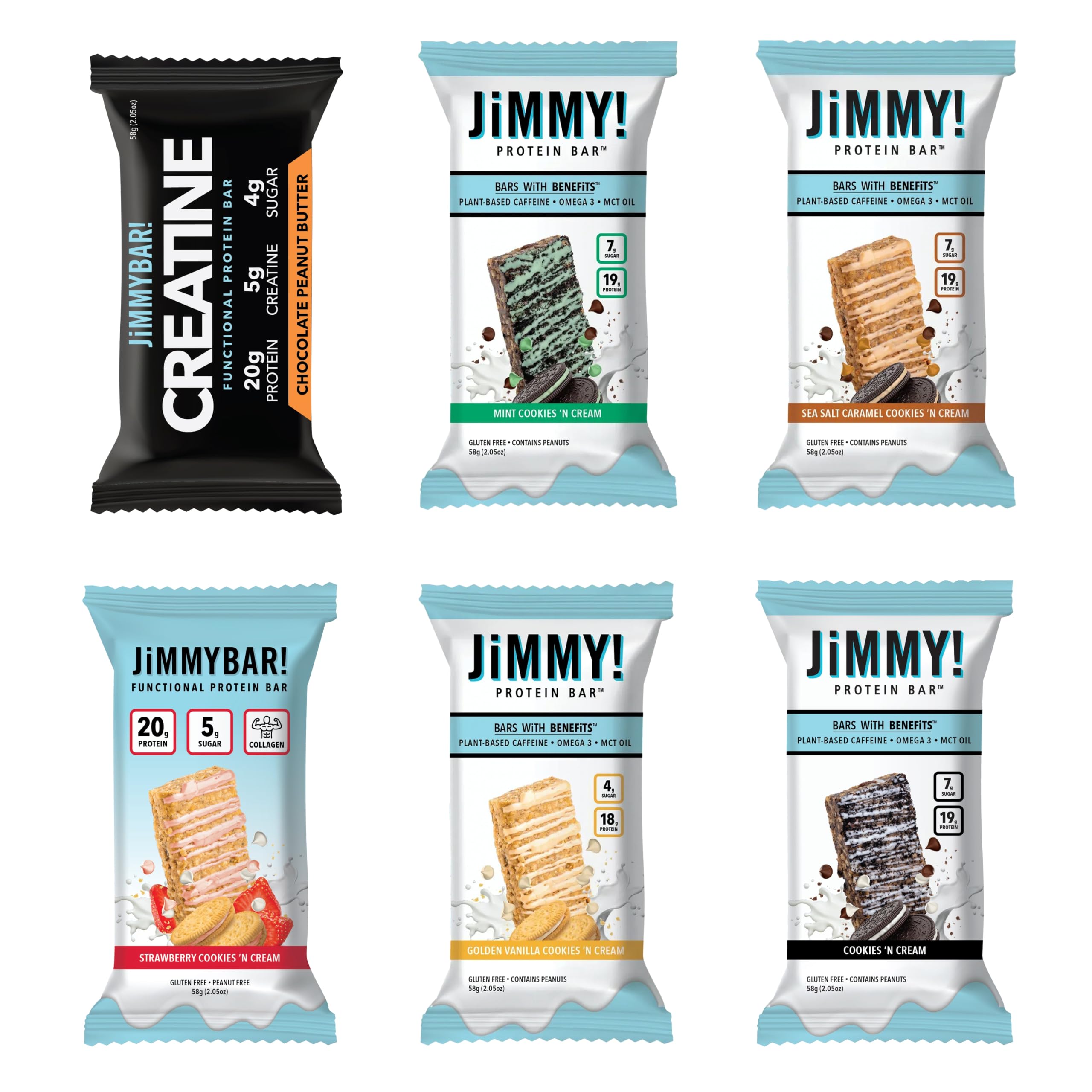 JiMMYBAR! - Eye Of The Tiger Caramel Chocolate Peanut Protein Bars - 25g Protein Bar - 6g Low Sugar - 12 Count - 60g Health Bars - Functional Snack with Real Peanuts & Hand-Drizzled Chocolate — Amazon image 14