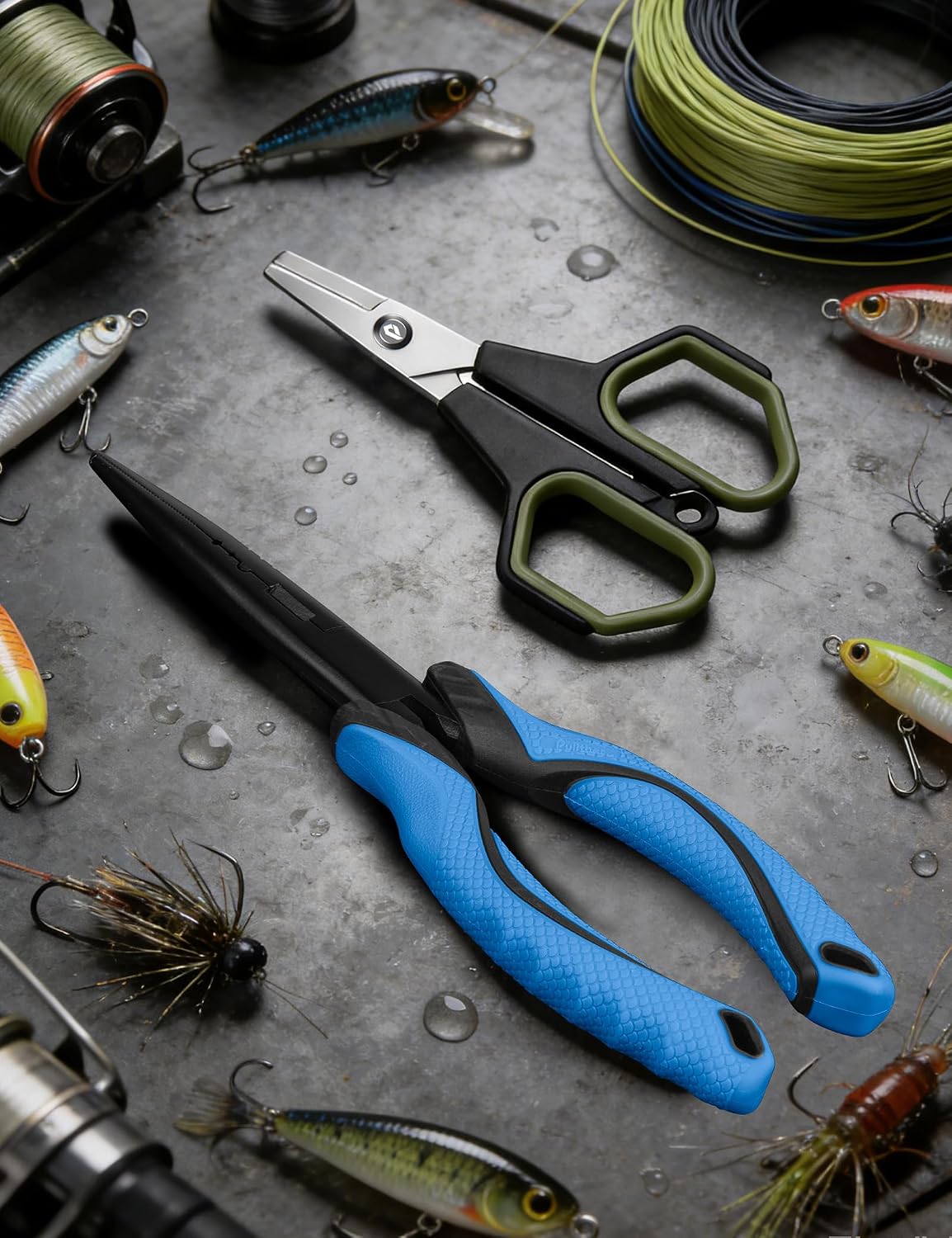 Fishing Tools Kit, Fishing Pliers,Fishing Scissors | Fishing Line Cutter for Braided Fishing Line,Fishing Gear with Lanyard
